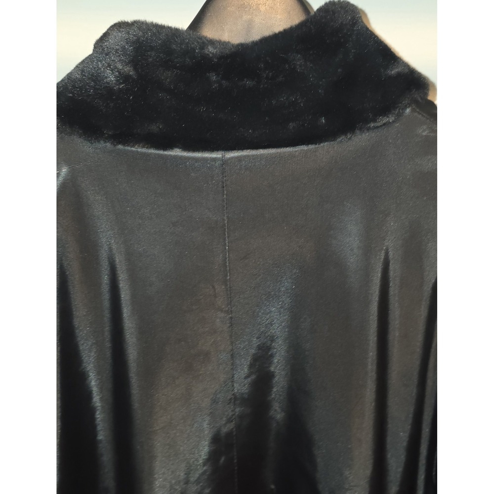 American Bazaar Women's 1X‎ Black w/ Leopard Lining All Weather Winter Rain Coat - Picture 15 of 16